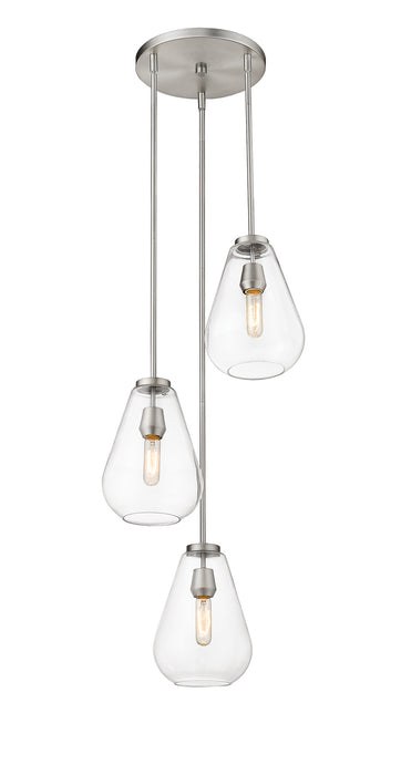Z-Lite 488P8-3R-BN Three Light Chandelier, Brushed Nickel