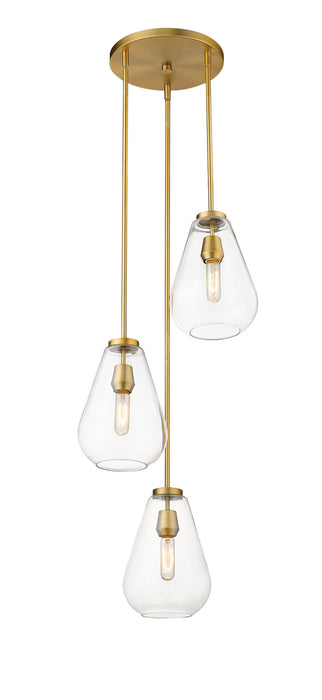 Z-Lite 488P8-3R-OBR Three Light Chandelier, Olde Brass