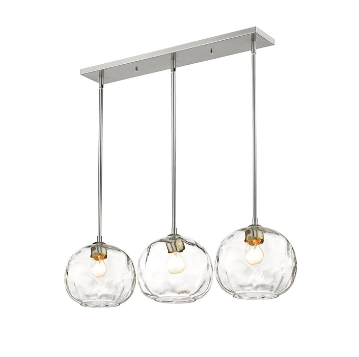 Z-Lite 490P10-3L-BN Three Light Linear Chandelier, Brushed Nickel