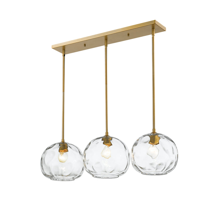 Z-Lite 490P10-3L-OBR Three Light Linear Chandelier, Olde Brass