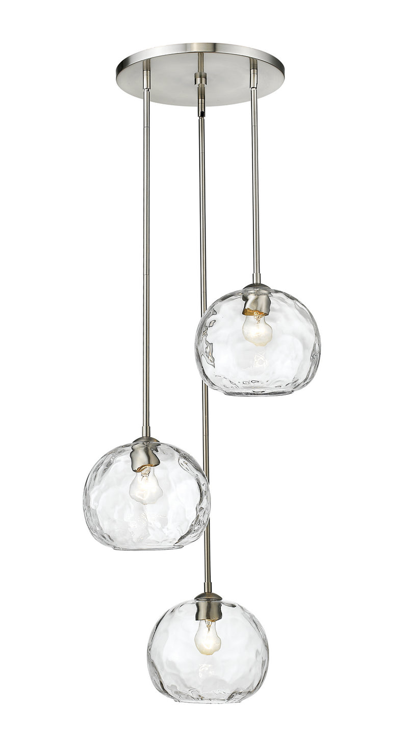 Z-Lite 490P10-3R-BN Three Light Chandelier, Brushed Nickel