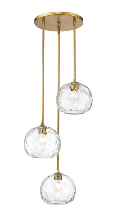 Z-Lite 490P10-3R-OBR Three Light Chandelier, Olde Brass