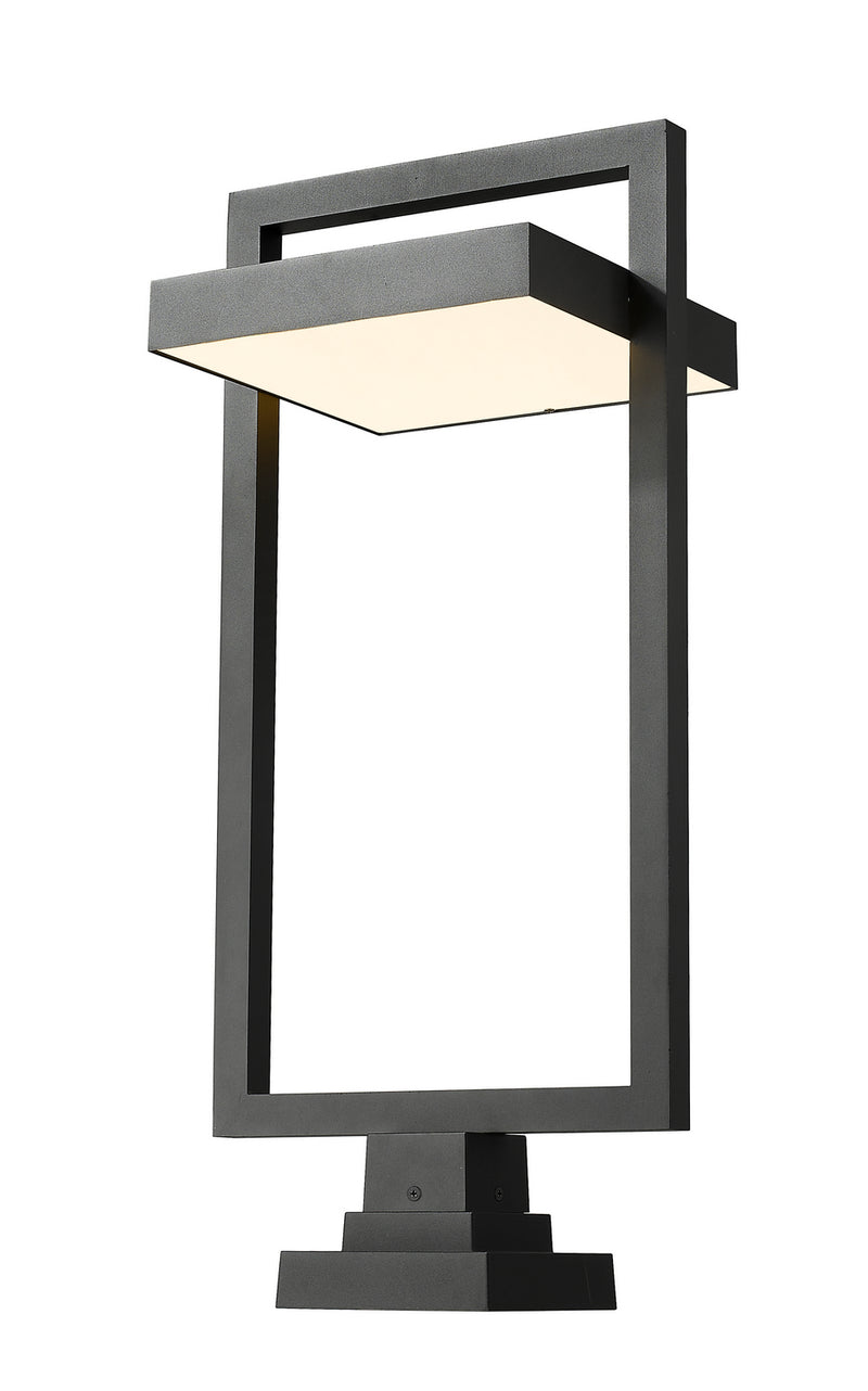 Z-Lite 566PHXLS-SQPM-BK-LED LED Outdoor Pier Mounted Fixture, Black