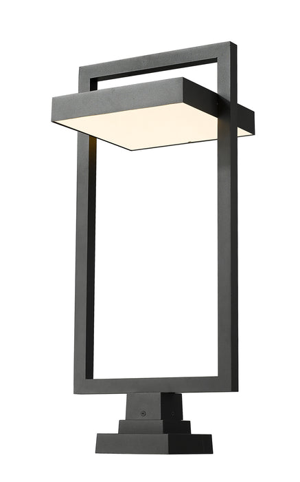 Z-Lite 566PHXLS-SQPM-BK-LED LED Outdoor Pier Mounted Fixture, Black