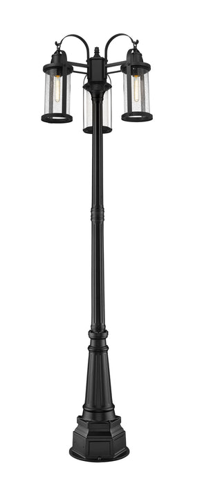 Z-Lite 569MP3-564P-BK Three Light Outdoor Post Mounted Fixture, Black