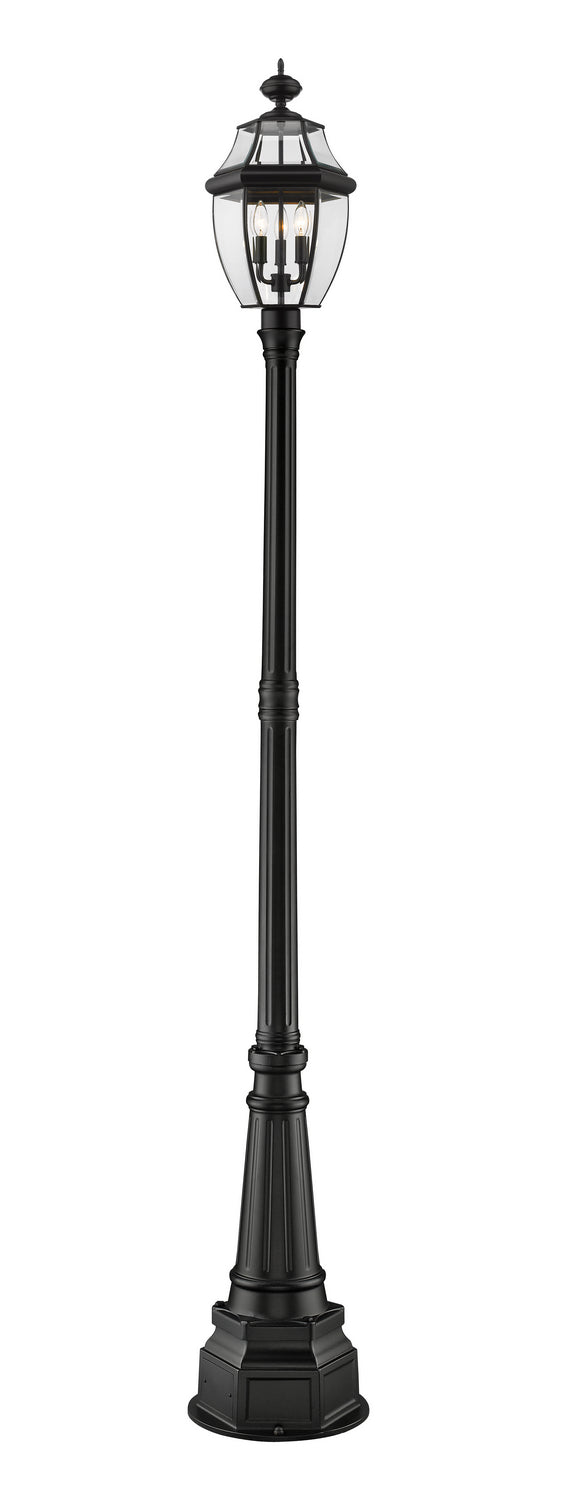 Z-Lite 580PHB-564P-BK Three Light Outdoor Post Mounted Fixture, Black