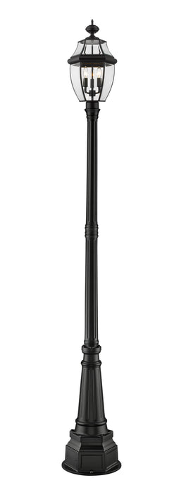 Z-Lite 580PHB-564P-BK Three Light Outdoor Post Mounted Fixture, Black