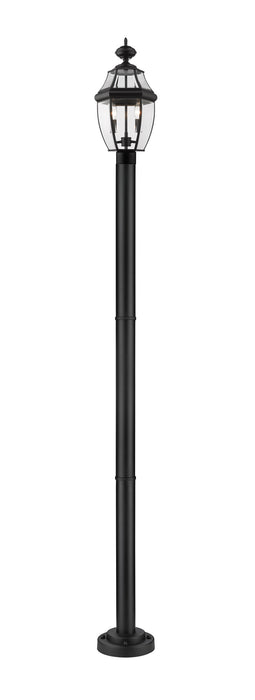 Z-Lite 580PHM-567P-BK Two Light Outdoor Post Mounted Fixture, Black