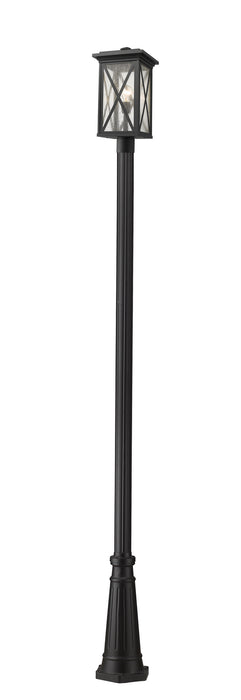 Z-Lite 583PHBR-519P-BK One Light Outdoor Post Mounted Fixture, Black