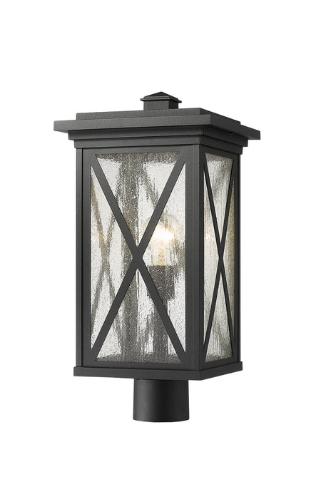 Z-Lite 583PHBR-BK One Light Outdoor Post Mount Fixture, Black