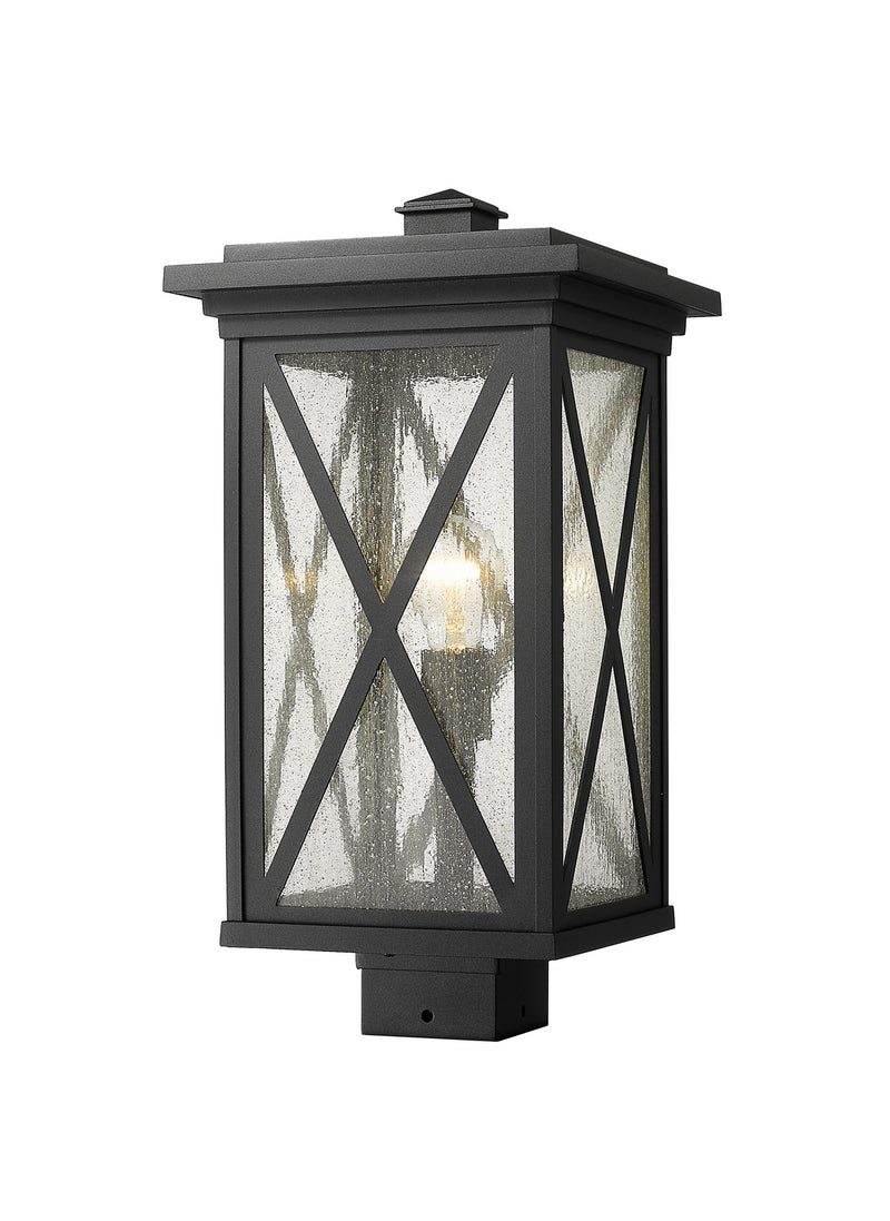 Z-Lite 583PHBS-BK One Light Outdoor Post Mount Fixture, Black