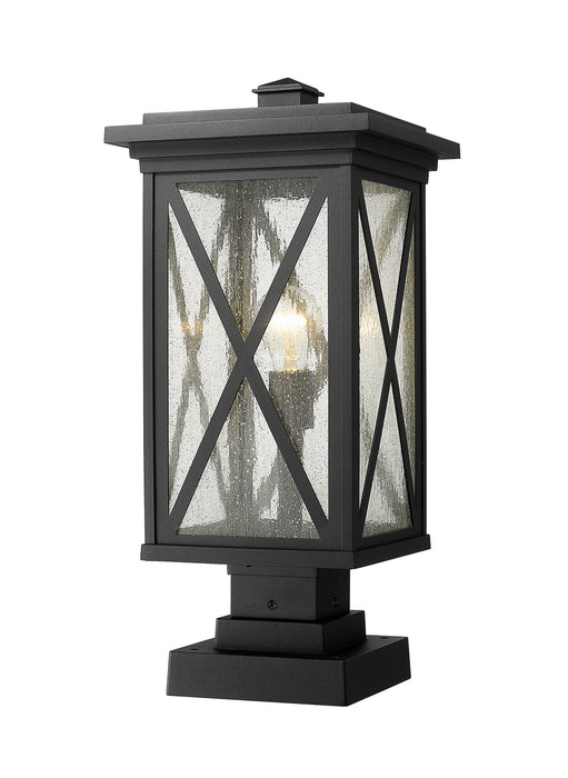 Z-Lite 583PHBS-SQPM-BK One Light Outdoor Pier Mounted Fixture, Black