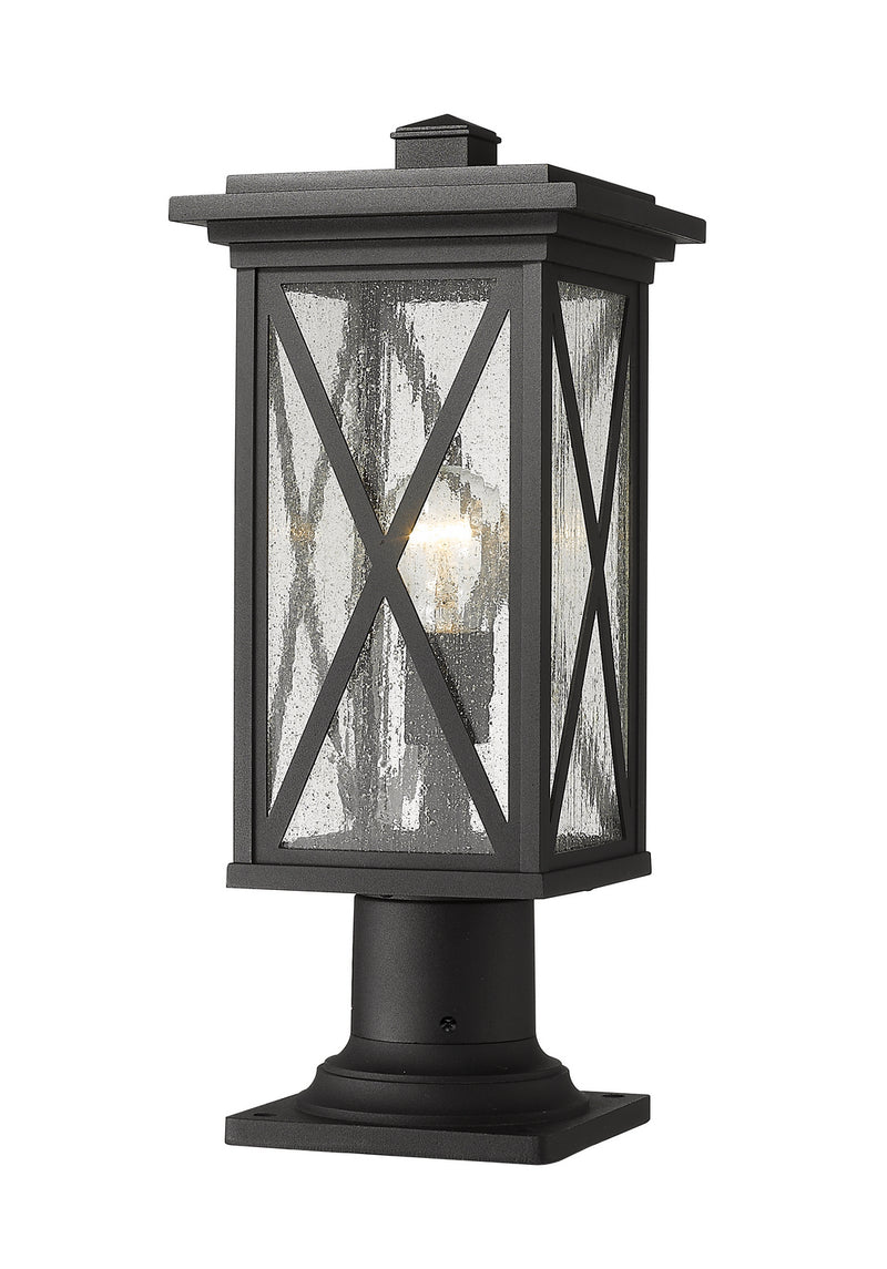 Z-Lite 583PHMR-533PM-BK One Light Outdoor Pier Mounted Fixture, Black