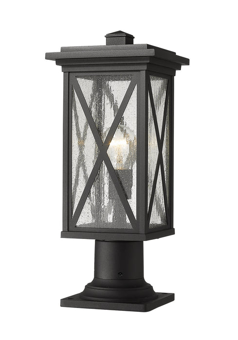 Z-Lite 583PHMR-533PM-BK One Light Outdoor Pier Mounted Fixture, Black