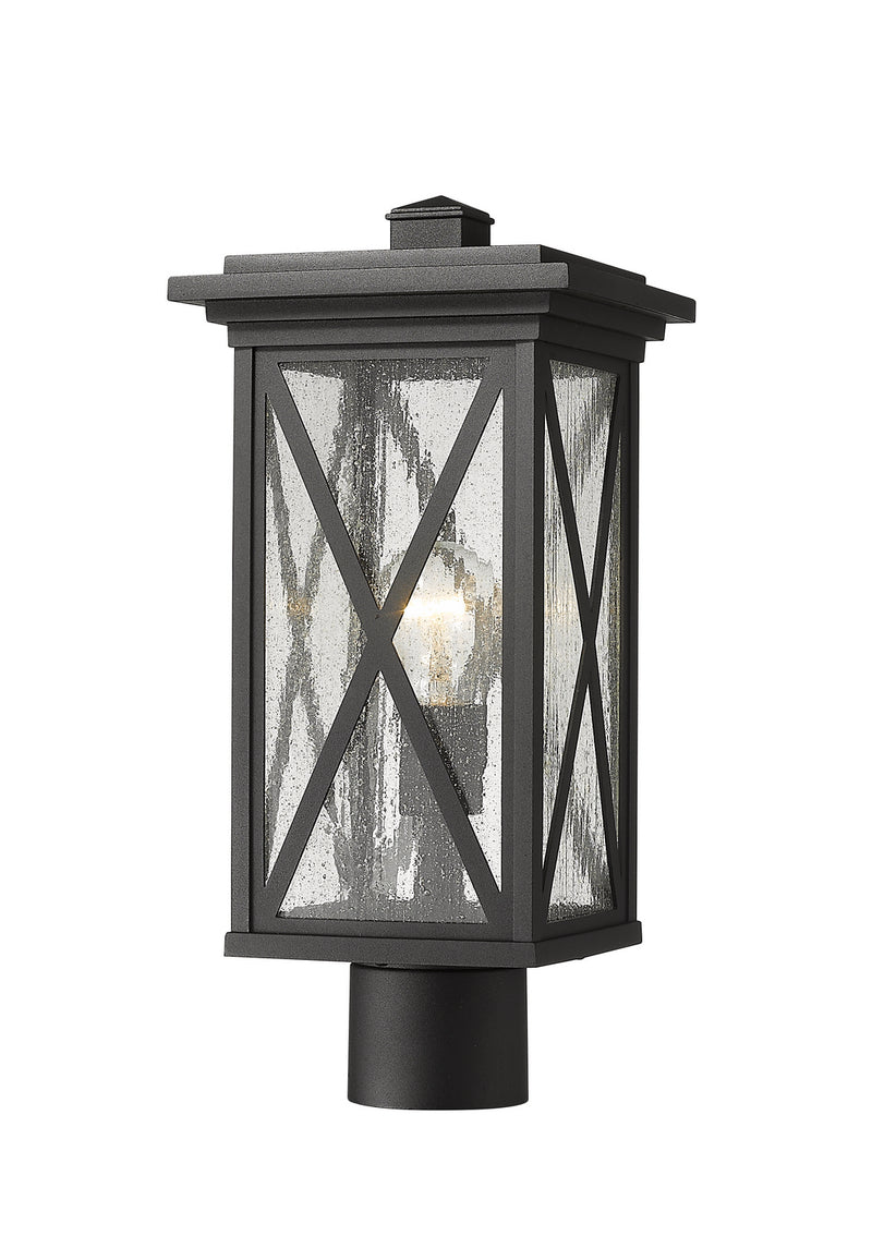 Z-Lite 583PHMR-BK One Light Outdoor Post Mount Fixture, Black