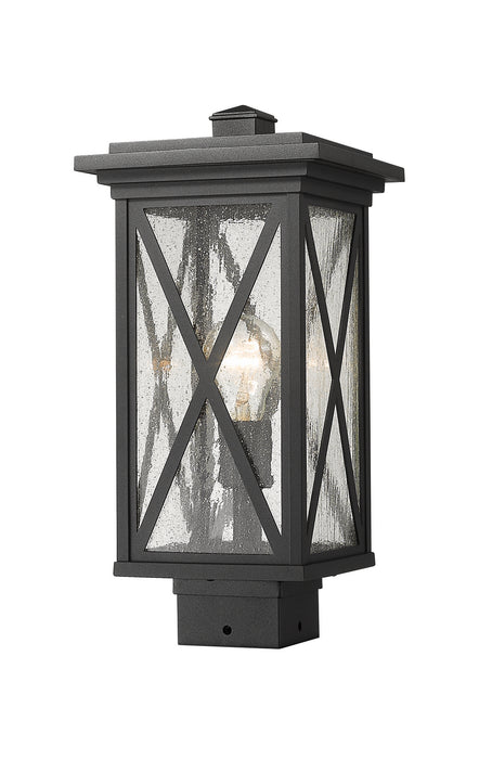 Z-Lite 583PHMS-BK One Light Outdoor Post Mount Fixture, Black