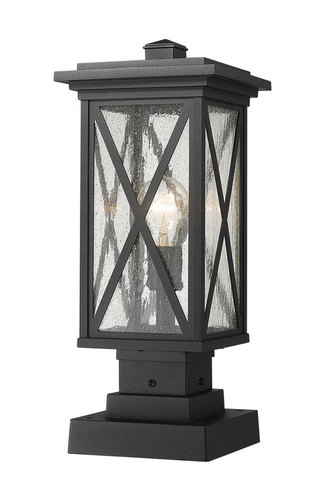 Z-Lite 583PHMS-SQPM-BK One Light Outdoor Pier Mounted Fixture, Black