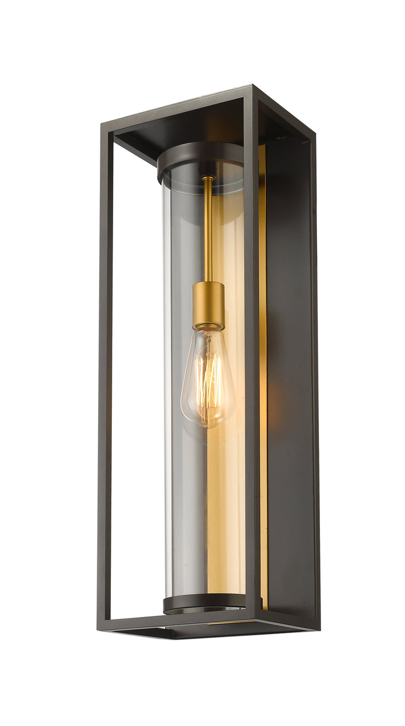 Z-Lite 584B-DBZ-OBS One Light Outdoor Wall Light, Deep Bronze + Outdoor Brass