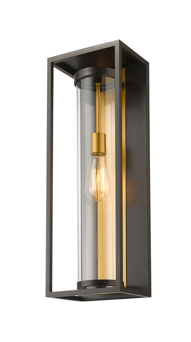 Z-Lite 584B-DBZ-OBS One Light Outdoor Wall Light, Deep Bronze + Outdoor Brass