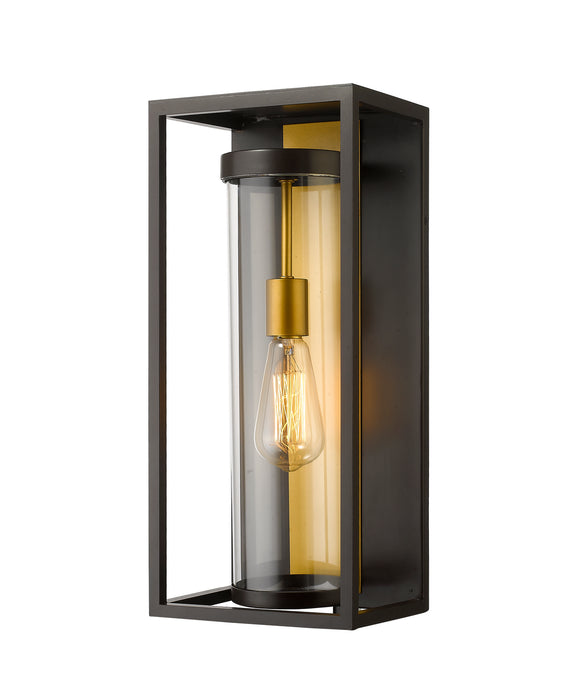 Z-Lite 584M-DBZ-OBS One Light Outdoor Wall Light, Deep Bronze + Outdoor Brass