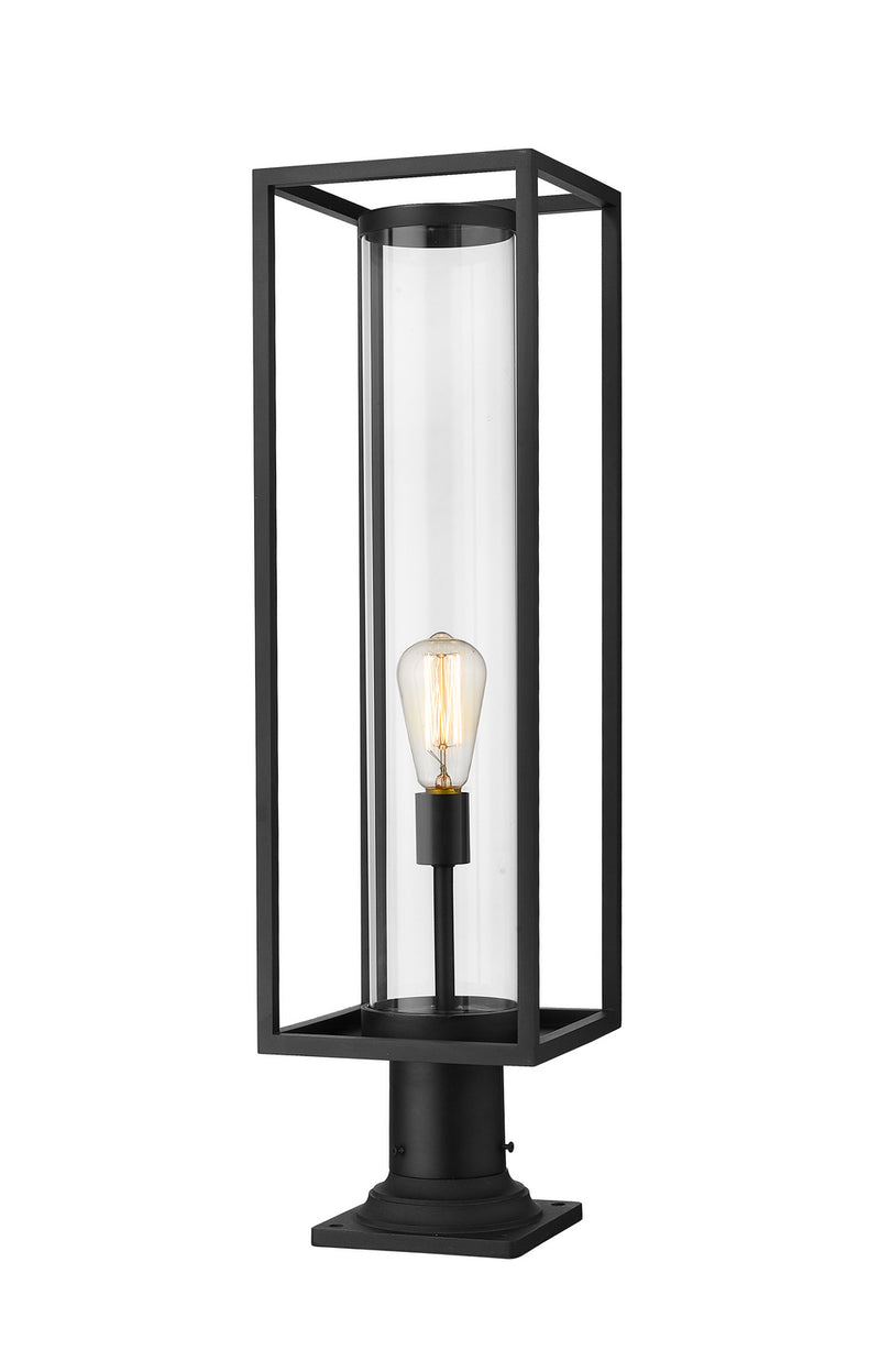Z-Lite 584PHBR-533PM-BK One Light Outdoor Pier Mounted Fixture, Black