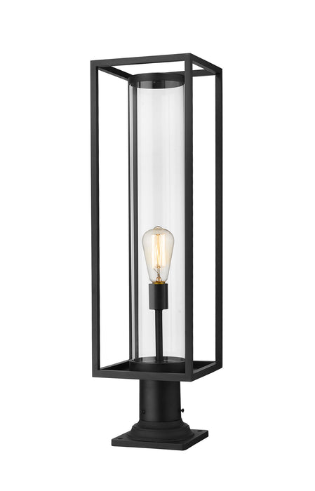 Z-Lite 584PHBR-533PM-BK One Light Outdoor Pier Mounted Fixture, Black