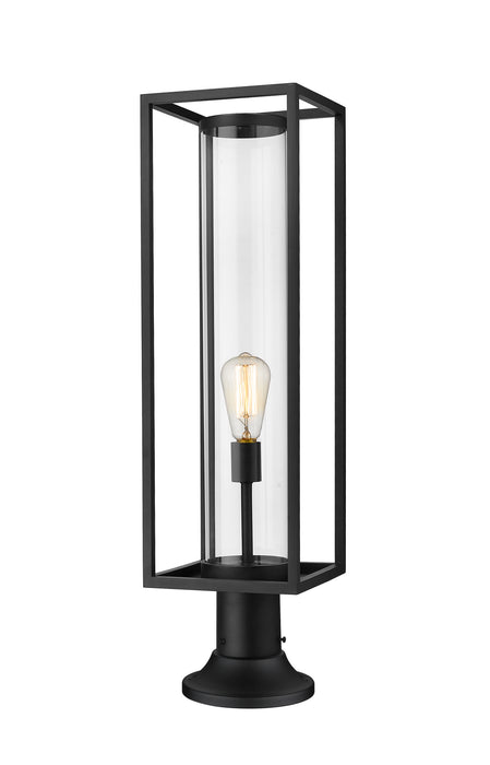 Z-Lite 584PHBR-553PM-BK One Light Outdoor Pier Mounted Fixture, Black