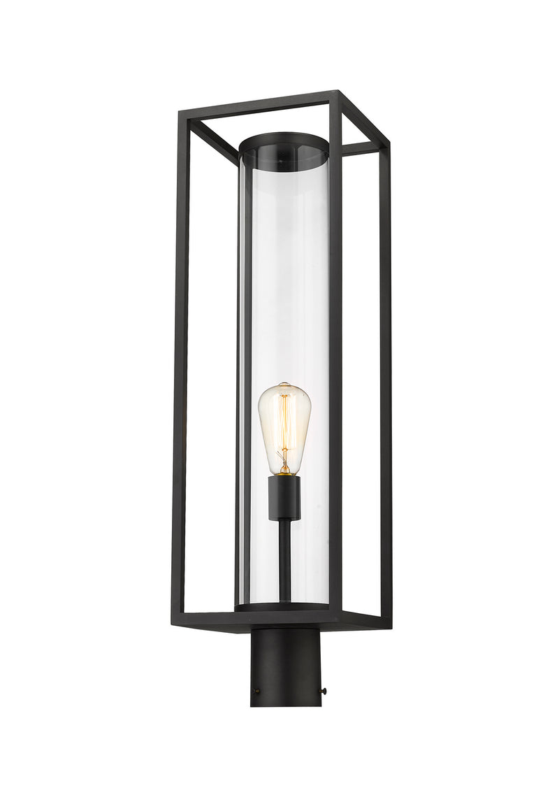 Z-Lite 584PHBR-BK One Light Outdoor Post Mount Fixture, Black