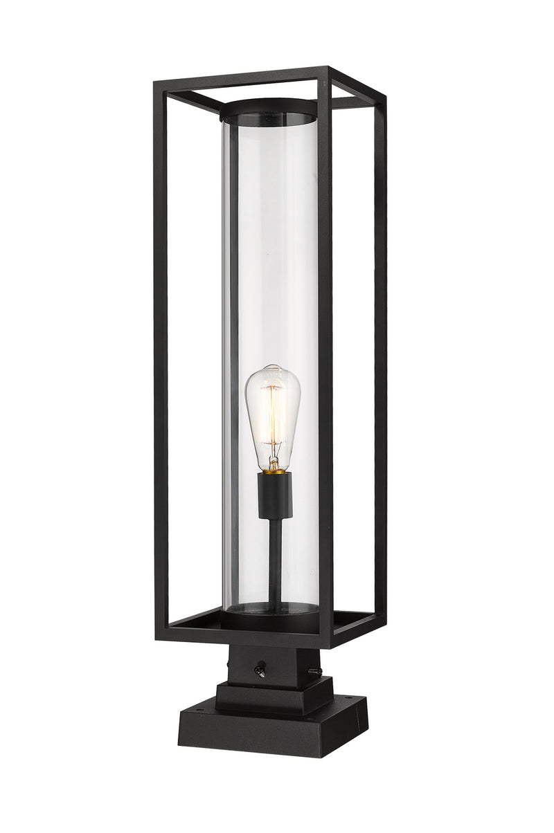 Z-Lite 584PHBS-SQPM-BK One Light Outdoor Pier Mounted Fixture, Black