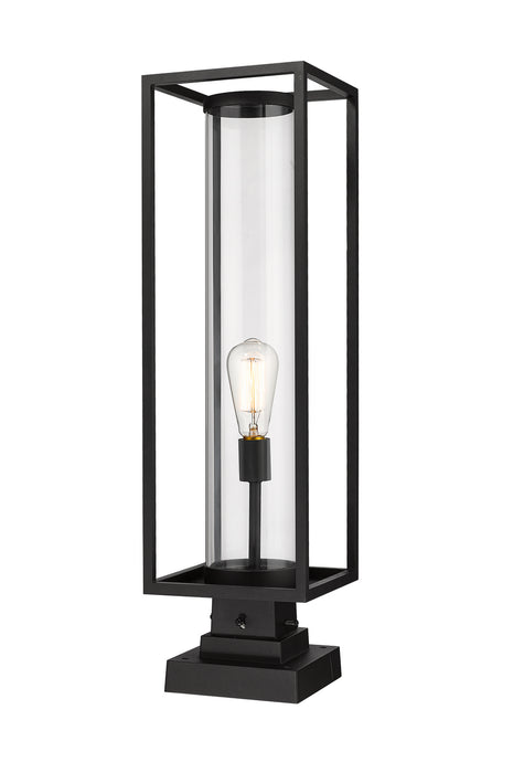 Z-Lite 584PHBS-SQPM-BK One Light Outdoor Pier Mounted Fixture, Black