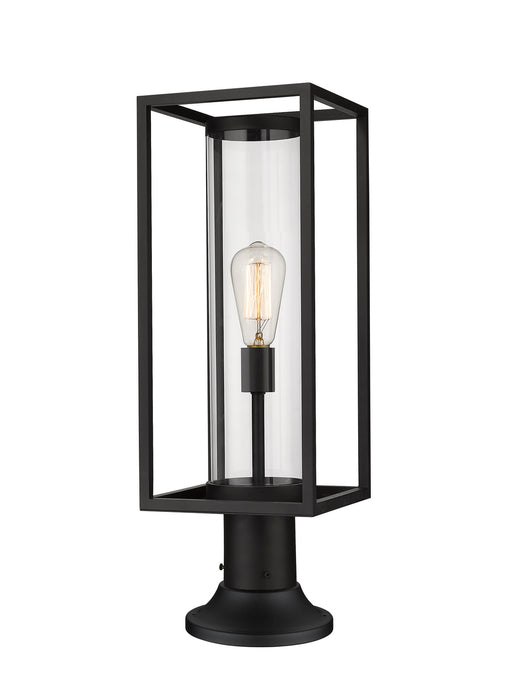 Z-Lite 584PHMR-553PM-BK One Light Outdoor Pier Mounted Fixture, Black