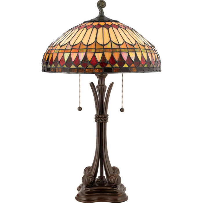 Quoizel TF6660BB Two Light Table Lamp, Brushed Bullion