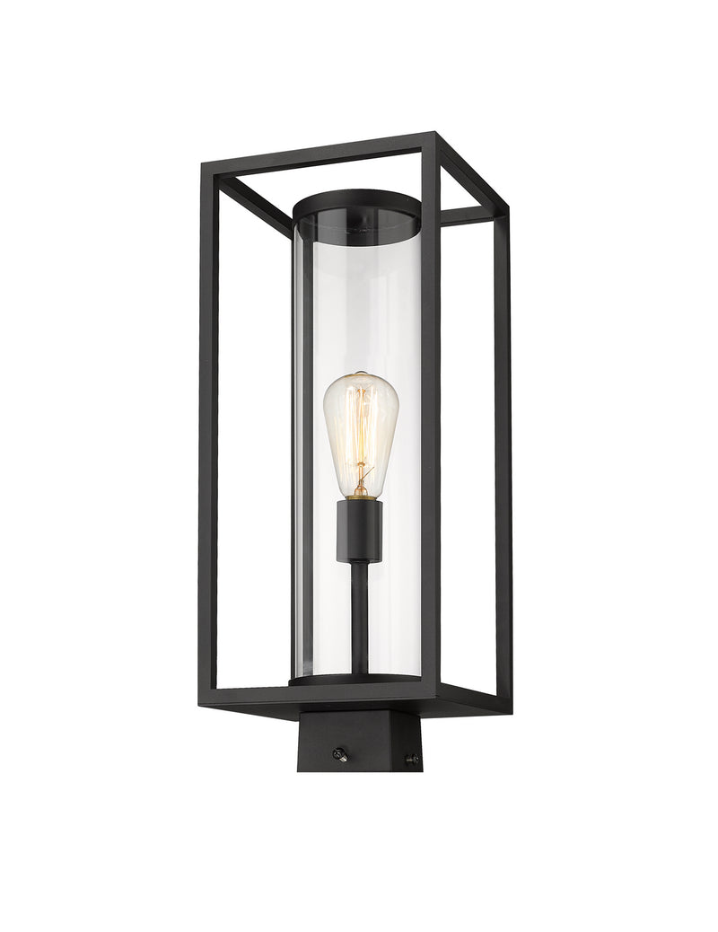 Z-Lite 584PHMS-BK One Light Outdoor Post Mount Fixture, Black