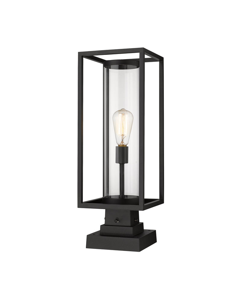 Z-Lite 584PHMS-SQPM-BK One Light Outdoor Pier Mounted Fixture, Black