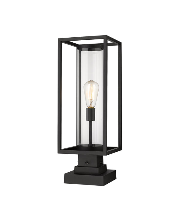 Z-Lite 584PHMS-SQPM-BK One Light Outdoor Pier Mounted Fixture, Black