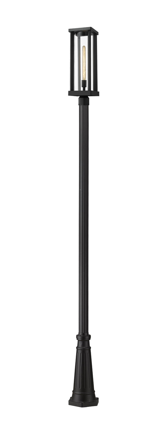 Z-Lite 586PHBR-519P-BK One Light Outdoor Post Mounted Fixture, Black
