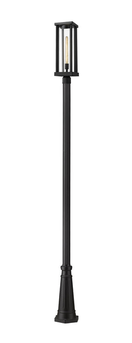 Z-Lite 586PHBR-519P-BK One Light Outdoor Post Mounted Fixture, Black