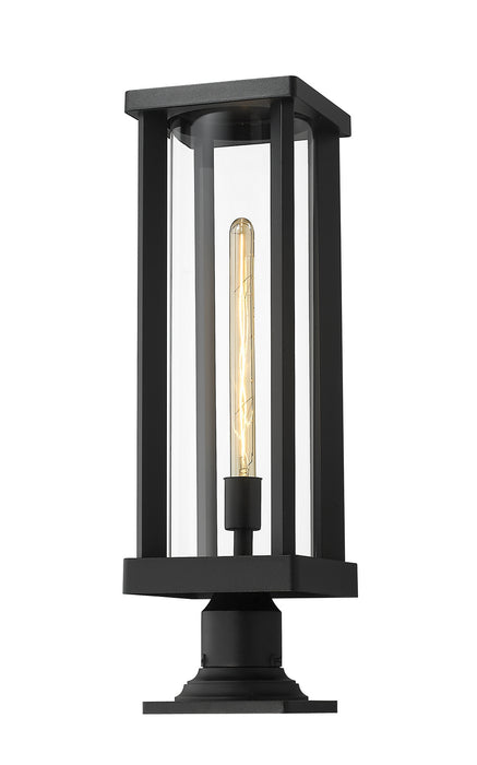 Z-Lite 586PHBR-533PM-BK One Light Outdoor Pier Mounted Fixture, Black