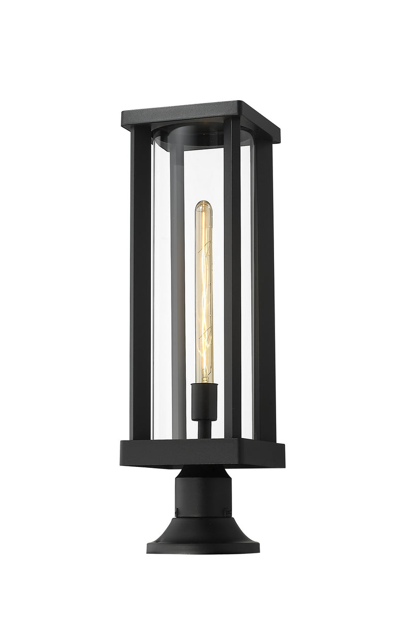 Z-Lite 586PHBR-553PM-BK One Light Outdoor Pier Mounted Fixture, Black