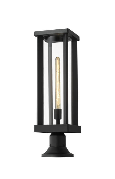 Z-Lite 586PHBR-553PM-BK One Light Outdoor Pier Mounted Fixture, Black