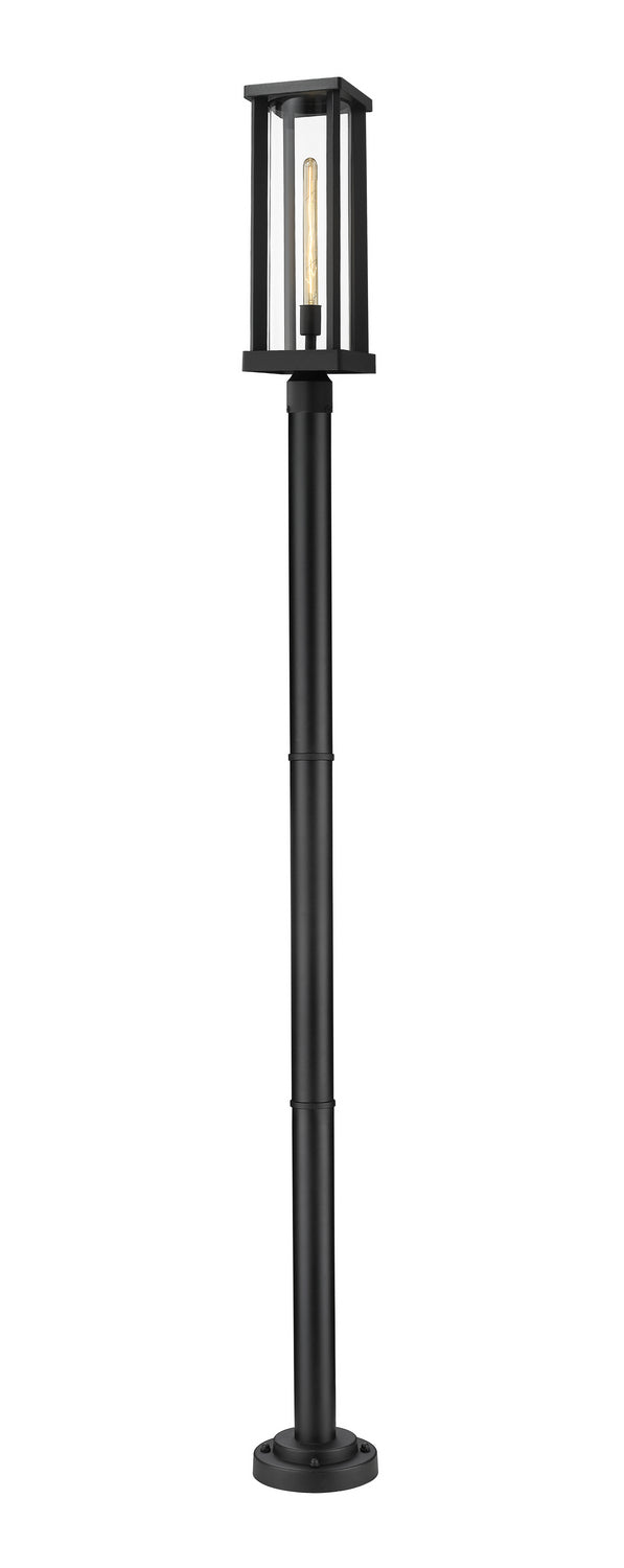 Z-Lite 586PHBR-567P-BK One Light Outdoor Post Mounted Fixture, Black