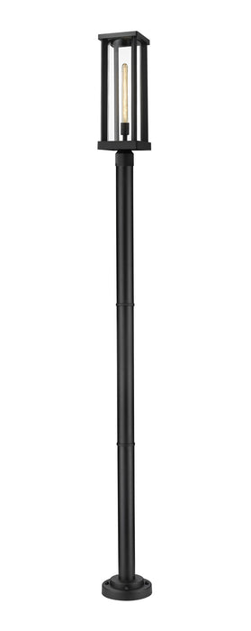 Z-Lite 586PHBR-567P-BK One Light Outdoor Post Mounted Fixture, Black