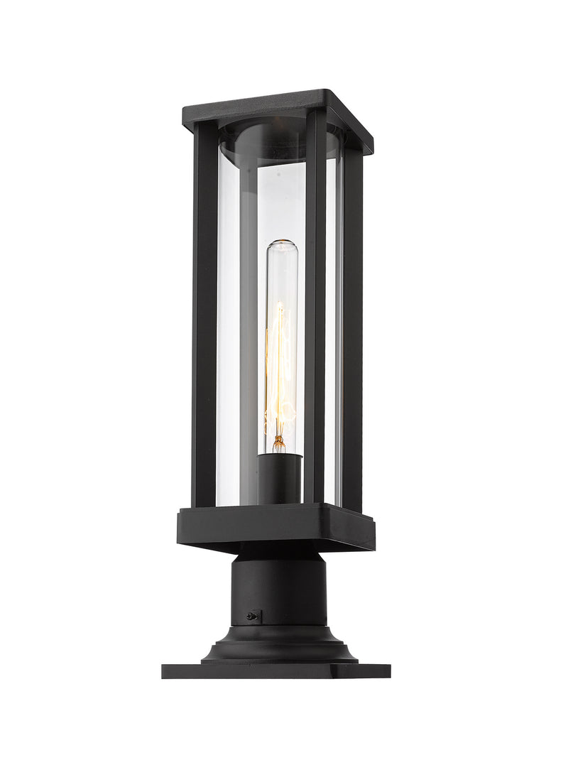 Z-Lite 586PHMR-533PM-BK One Light Outdoor Pier Mounted Fixture, Black