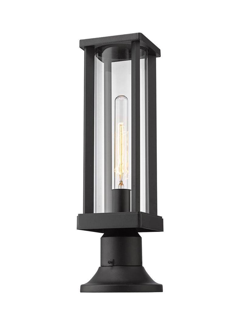 Z-Lite 586PHMR-553PM-BK One Light Outdoor Pier Mounted Fixture, Black