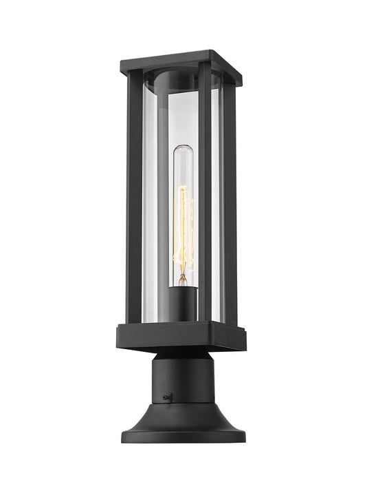 Z-Lite 586PHMR-553PM-BK One Light Outdoor Pier Mounted Fixture, Black