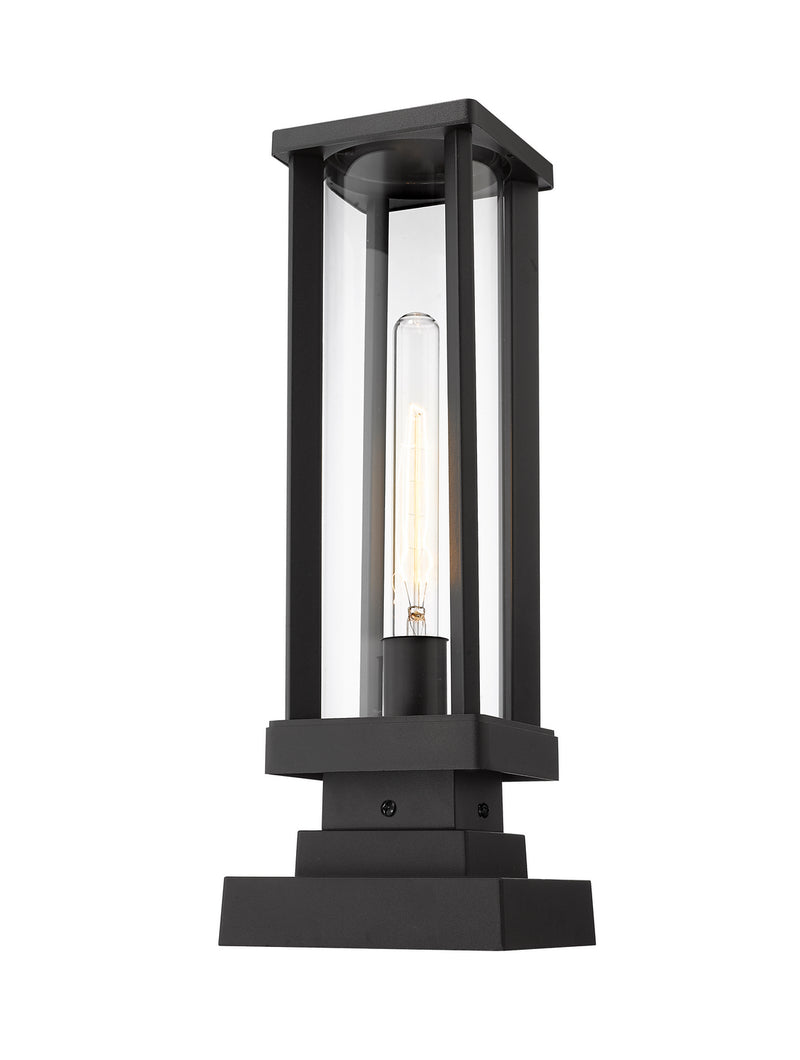 Z-Lite 586PHMS-SQPM-BK One Light Outdoor Pier Mounted Fixture, Black