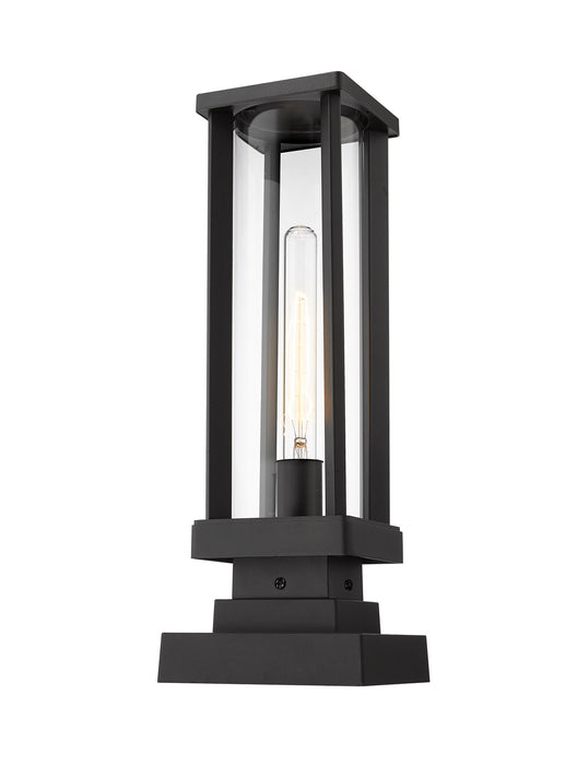 Z-Lite 586PHMS-SQPM-BK One Light Outdoor Pier Mounted Fixture, Black