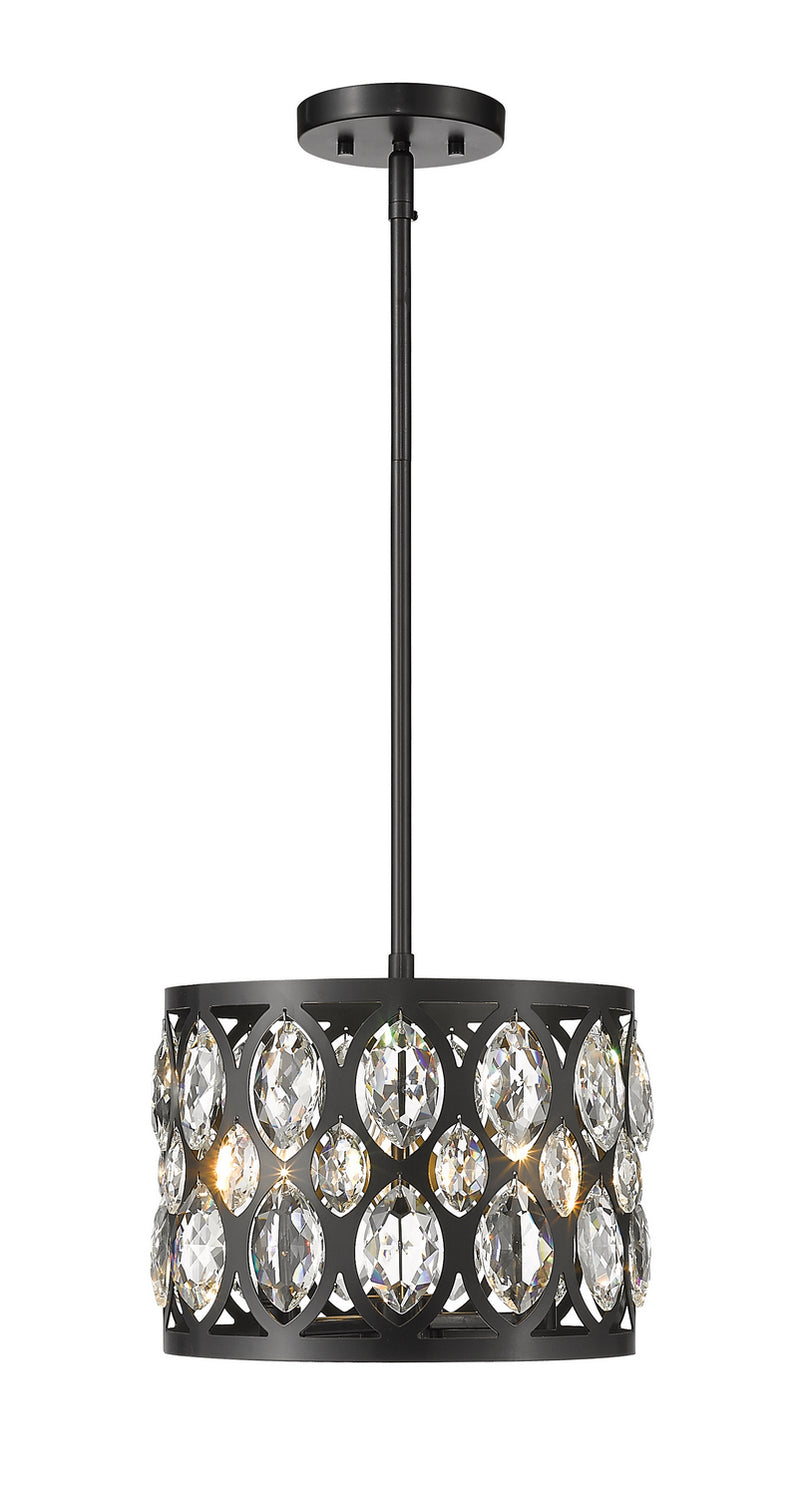 Z-Lite 6010-12MB Three Light Chandelier, Matte Black