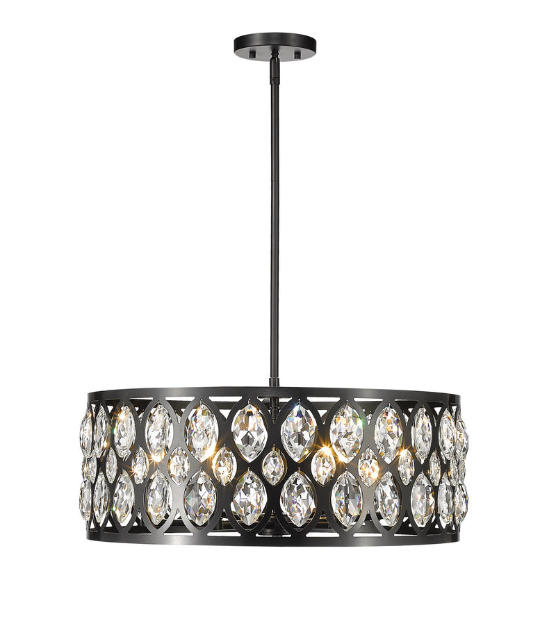 Z-Lite 6010-24MB Six Light Chandelier, Matte Black