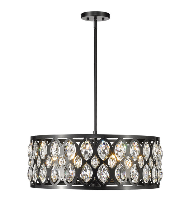 Z-Lite 6010-24MB Six Light Chandelier, Matte Black